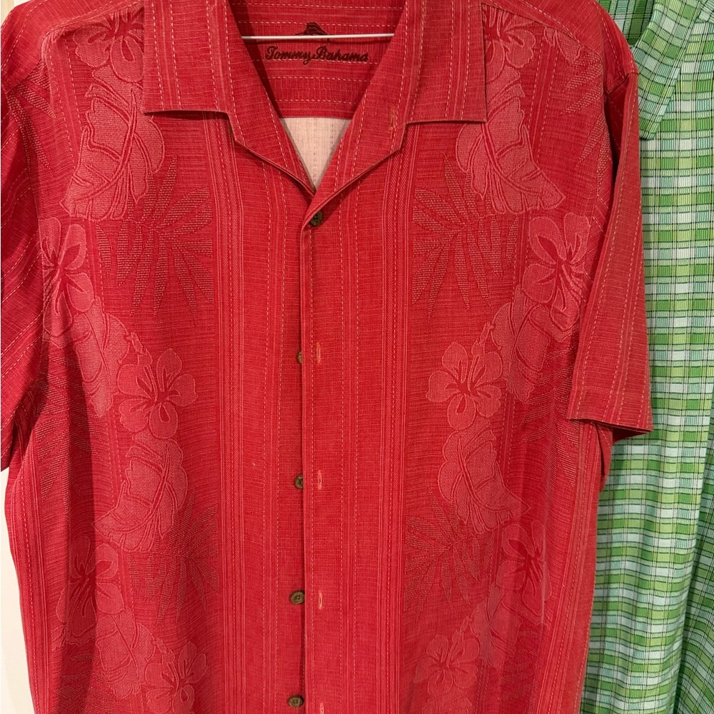Tommy Bahama Red Floral Men's Button Down Shirt